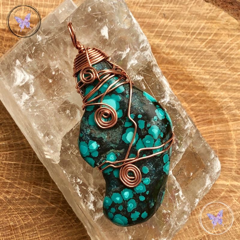 Turquoise Copper Freeform Pendant